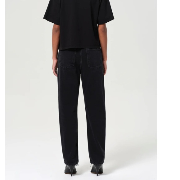 Agolde Black 90'S mid rise straight weightless regenerative cotton Tar size 28 - Picture 2 of 9